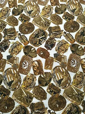 Country Music Belt Buckles CMA Cotton Quilt Fabric~New~Brown White Gold~3 Yards • $14.44