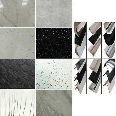 White Grey Black Sparkle Marble Effect Large PVC Cladding Wet Wall Panels 10mm • £260