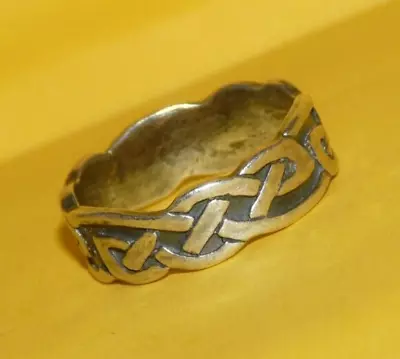 ~vintage~men's~sterling~silver~ornate~celtic~knot~design~band~ring~size~11.5~ • $11.99