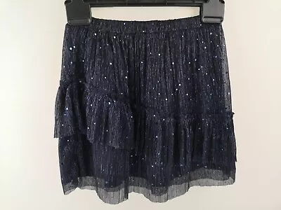 NEXT Girl Kid Infant Navy Sparkle Tutu Skirt Age 7 Years Height 122cm Waist 58cm • £18