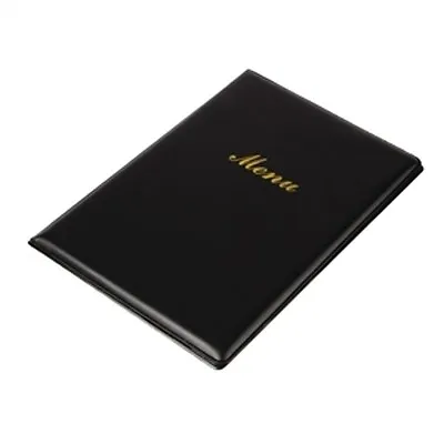 Menu Cover Holder Black PVC A4 Restaurant Cafe Hotel RE217 • £9.95