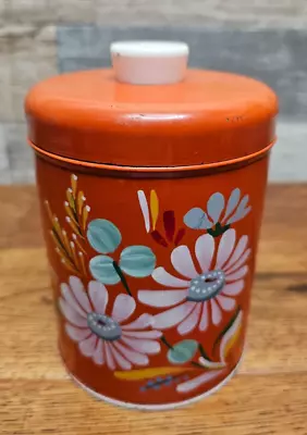 Ransburg Vintage 6  Cannister - Hand-Painted - Bright Orange - Kitchen Bouquet! • $14.99