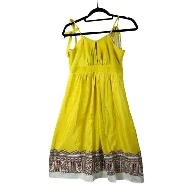 Voom By Joy Han Silk Fit & Flare Mini Dress Yellow Medium • $18
