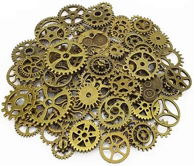 80 Clock Gears Clock Parts Bronze Metal Gears Steampunk Gears Assorted Gears  • $23.37