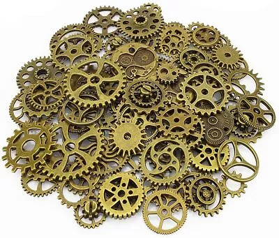 Clock Gears Clock Parts Bronze Metal Gears Steampunk Gears Assorted Gears 10pc • $5.25