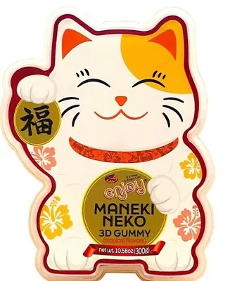 Enjoy Maneki Neko Cat 3D Candy Tub - Tropical Flavors - Individually Wrapped • $23.49