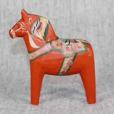 SWEDISH GRANNAS DALA Horse Red Painted Wooden Handcrafted Nusnas Decor Sweden • £30.79