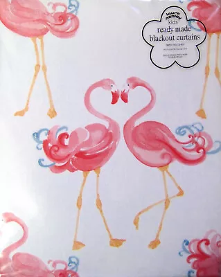 LAURA ASHLEY Kids - PRETTY FLAMINGO Blackout Curtains - W53  X L54  - NEW • £19.99