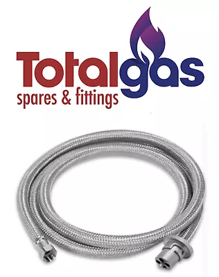 3mtr Stainless Steel Braided Gas Hose 3/8 Bsp W/ Bayonet Coupling Natural & Lpg • $51.95