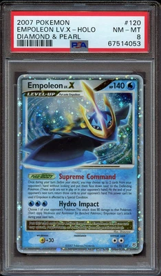 $100 • Buy Empoleon Lv.X PSA 8 Near Mint+ Diamond Pearl Holo 2007 120/130 Pokemon Card WR1