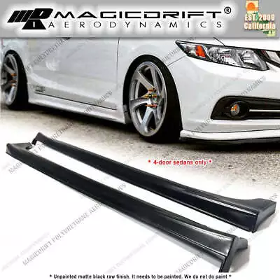 For 12-15 Honda Civic 9th GEN 4Dr 4-Door Sedans JDM Mugen Style Side Skirts RR • $119.88