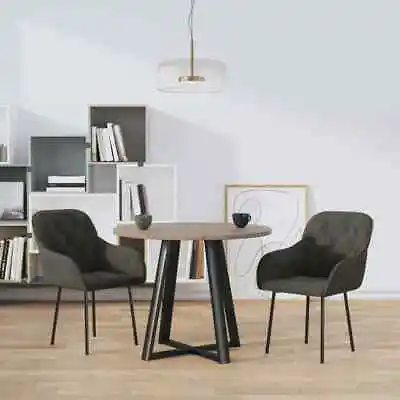 $203.99 • Buy Dining Chairs 2 Pcs Dark Grey Velvet VidaXL