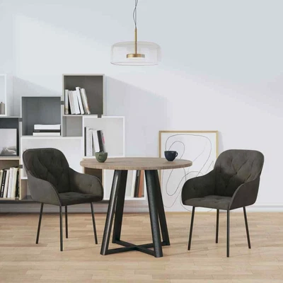 $203.99 • Buy Dining Chairs 2 Pcs Dark Grey Velvet VidaXL