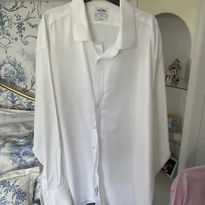 £7 • Buy T M Lewin White Double Cuff Shirt 20” Collar Slim Fit 