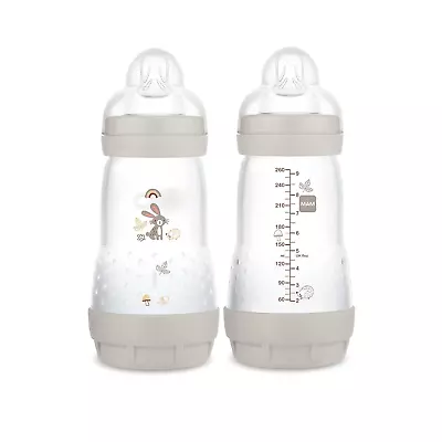 MAM Easy Start Matte Anti-Colic Baby Bottles 9 Oz (2 Count) Medium Flow Nipple • $22.38