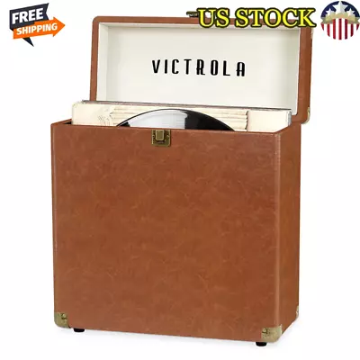 Vinyl Record Storage Case Over 30 Records Heavy-Duty Hardware Easy-Carry Handle • $27.59