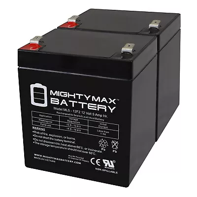 Mighty Max 12V 5Ah F2 SLA Replacement Battery For Casil CA1240 F2 - 2 Pack • $28.99