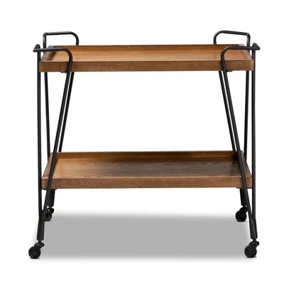 $151.99 • Buy Brown Bar Cart Drinks Trolley Industrial Style Vintage Serving Shelves Storage