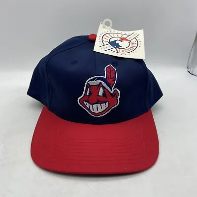 Vintage Cleveland Indians Snapback Hat Cap MLB Chief Wahoo 90s NWT Deadstock NOS • $35.99