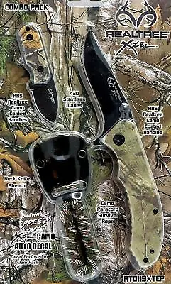 Realtree Xtra EDC Folding Knife And Neck Sheath Survival Paracord Combo • $14.99