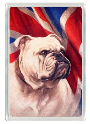 Fridge Magnet Beautiful Vintage Dog Playing Card Bulldog & Union Jack Great Gift • £3.49
