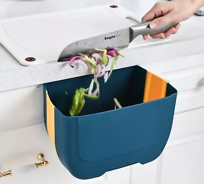 Mini Hanging Trash Can For Cabinet Door - Collapsible Under Sink Garbage Bin • $10.40