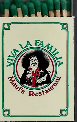 Vintage Adv. Matchbox~viva La Familia Restaurant~kihei/kaanapali Maui Hawaii • $8