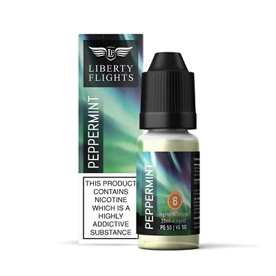 Liberty Flights E Liquid Peppermint Menthol 6mg XO Vape Juice 10ml 50PG/50VG • £3.99