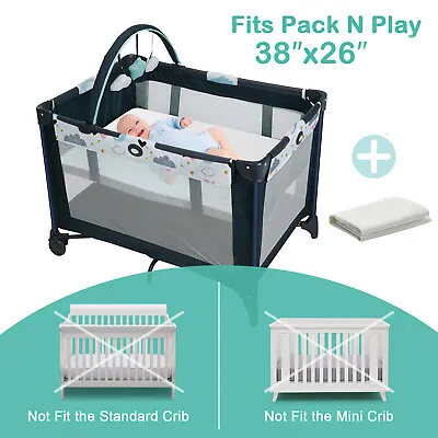 Pack & Play Mattress Baby Memory Foam Playard Mattress With 1/2x Cover For Graco • $35.90