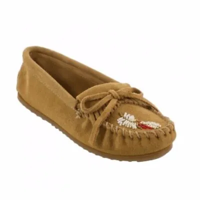 Minnetonka Moccasins Light Brown Beaded NEW Size 9 • $48