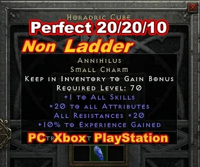 Perfect Annihilus ⭐ Non Ladder 20/20/10 Anni Diablo II Resurrected D2R SC • $19.99