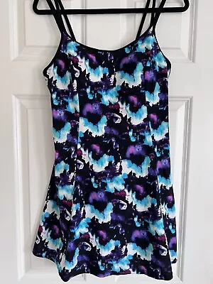 Magisculpt Shaping Swim Dress Black Pink Blue Mix Size UK 18 US 14 • £17.50