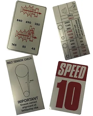 Instruction Plate Speed Plate And Speed 10 Nameplates New - From Myford Ltd • £8.50