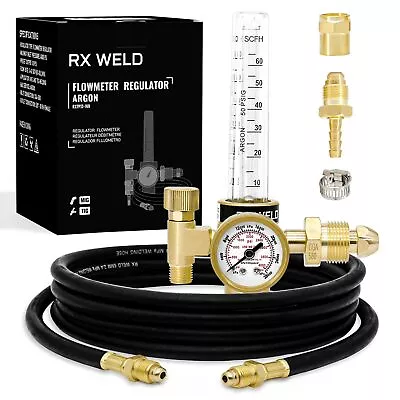 RX WELD Argon Regulator Flow Meter Gas Regulator Gauge For Mig Tig Weld With • $38.62