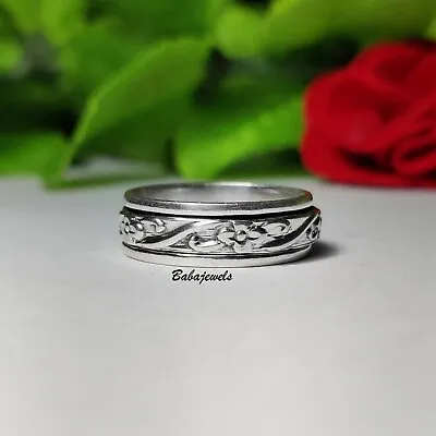 Spinner Ring 925 Sterling Silver Ring Meditation Ring Handmade Gift Jewelry QS09 • $9.86