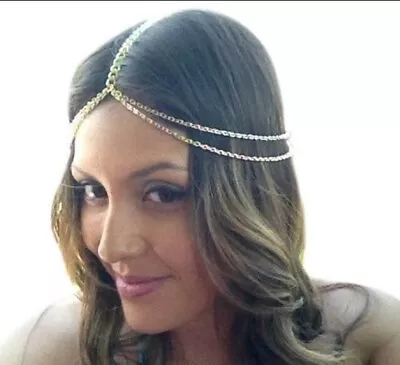 £5.79 • Buy Bohemian Head Chain Headband Headpiece Hair Gold Silver Metal Dhwali Boho H1 UK