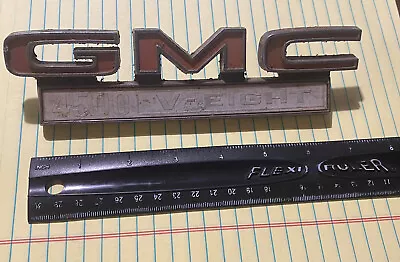 Vintage Gmc Metal Emblem - 4500 V-eight V8 - Part # 646067 • $35.99