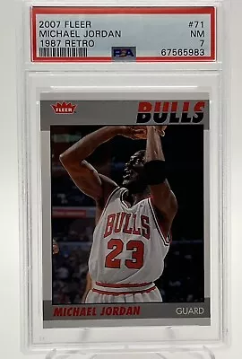 2007 Fleer 87-88 Retro #87R-71 Michael Jordan PSA 7 Chicago Bulls Rare POP 4 • $99.96