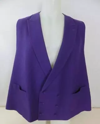 Montaj Purple Wool Vest/Waistcoat Bespoke Custom Hong Kong Tailors Size 62 • $49.99