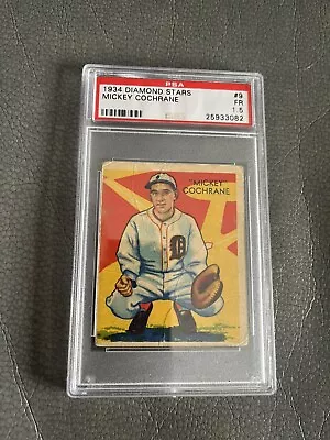 1934 Diamond Stars Mickey Cochrane No. 9 PSA 1.5 HOF • $165