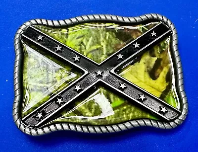 Camouflage Army Battle Green & Black Colored X Western Belt Buckle • $9.95