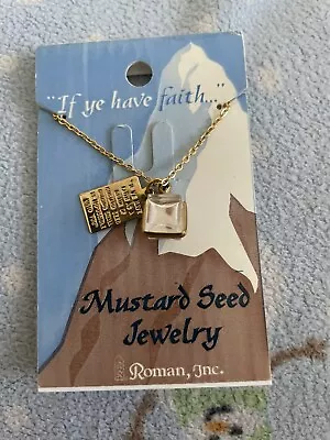 Vintage Mustard Seed Pendant Charm Necklace NIP • $20