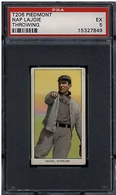 T206 Piedmont 150 Nap Lajoie Throwing PSA 5 POP 3 Only 10 Higher • $3400