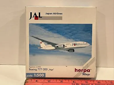 1:500 Herpa JAL Japan Airlines Airways Boeing 777 200 Vega JA8982 • $69