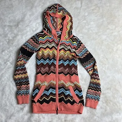 Missoni Target Chevron Full Zip Hooded Cardigan Sweater Small • $32