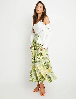 ROCKMANS - Womens Skirts - Midi - Summer - Green - A Line - Casual Fashion • £16.03