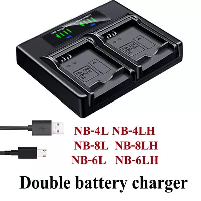 Dual Battery Charger For Canon NB-6L PowerShot SX700 SX710 ELPH 500 HS IXUS 85IS • £7.19