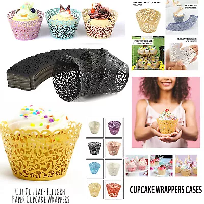 £0.99 • Buy 25 Filigree Vine Cupcake Cake Wrappers Cases Muffin Baking Wrapper Wedding Party