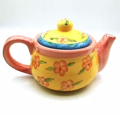 Beautiful Ceramic 4.5  Tall Easter Spring Pastel Hand Painted Tea Pot With Lid • $19.99