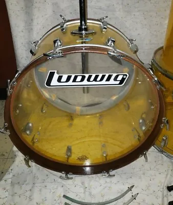 Rare Vintage Ludwig Vistalite Yellow 8pc Drum Set • $7000